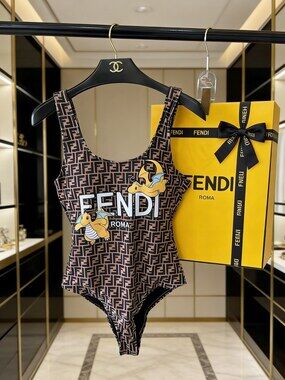 Fendi Monogram Cartoon Dragon Swimsuit